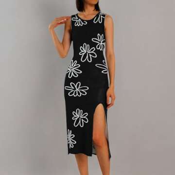 NUFIWI Women Sexy Tie Dye Mini Dress Rib Knitted Sleeveless Bodycon Short Dress Summer Y2K Streetwear