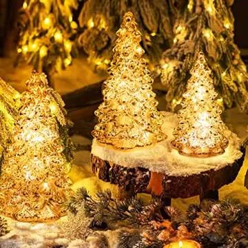 Lighted Mercury Glass Christmas Tree Set of 3