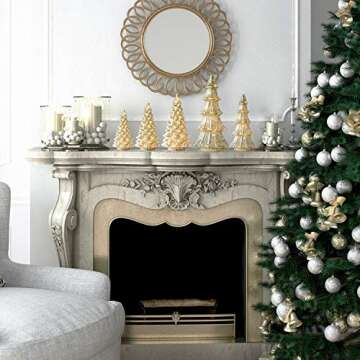 Lighted Mercury Glass Christmas Tree Set of 3