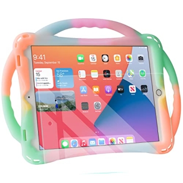 TopEsct Kids Case for iPad 10.2 - Shockproof Silicone Cover with Tempered Glass Screen Protector and...