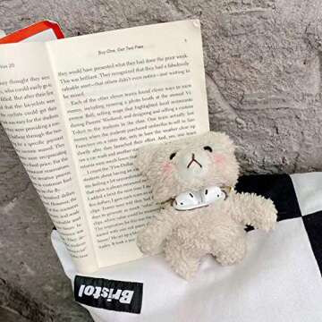 SGVAHY Case for Airpods 1&2 Case Cover with Keychain Kawaii Airpod Case Cover Cute Fluffy Airpod Case 2nd 1st Generation Wireless Charging Case Box Soft Plush Airpod Case (Bear Beige)