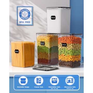 KEMETHY Airtight Food Storage Containers - BPA-Free Canisters