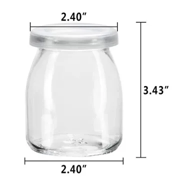 Encheng 7 oz Clear Glass Jars with Lids - Perfect for Storage