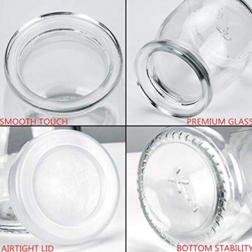 Encheng 7 oz Clear Glass Jars with Lids - Perfect for Storage