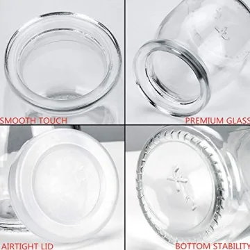 Encheng 7 oz Clear Glass Jars with Lids - Perfect for Storage