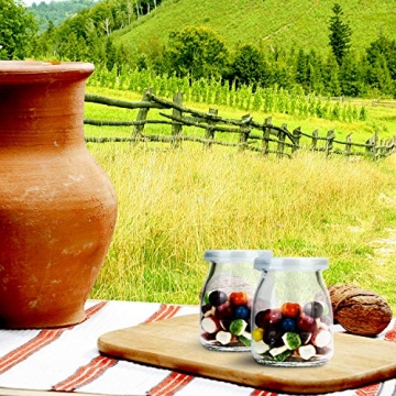 Encheng 7 oz Clear Glass Jars with Lids - Perfect for Storage