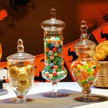 Diamond Star Set of 3 Clear Glass Apothecary Jars