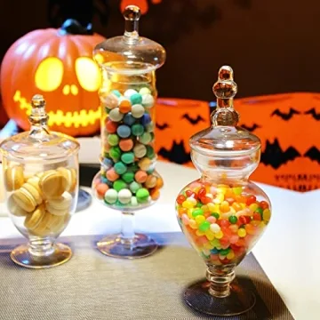 Diamond Star Set of 3 Clear Glass Apothecary Jars