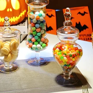 Diamond Star Set of 3 Clear Glass Apothecary Jars