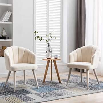 DM Furniture Velvet Dining Chairs Set of 2 Modern Accent Chairs Upholstery Side Chairs with Upholste...