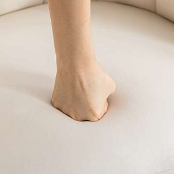 DM Furniture Velvet Dining Chairs Set of 2 Modern Accent Chairs Upholstery Side Chairs with Upholstered Wood Legs for Home Kitchen Living Room, Cream