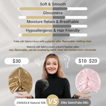 ZIMASILK 22 Momme Silk Bonnet - Premium Hair Care