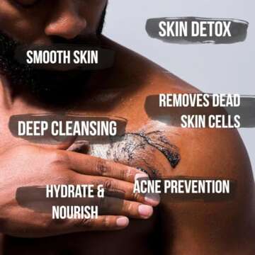 Charcoal Scrub, Moisturizing and Exfoliating Face Foot & Body Scrub, Organic Scrub Fights Stretch Marks, Fine Lines and Natural Exfoliator Salt Body Scrub for Toning Skin Cellulite Skin Care Body