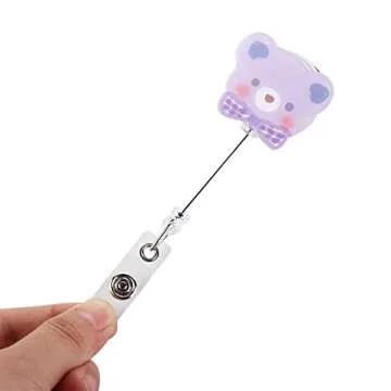 Leadigol 9 Pcs Cartoon Bear Retractable Badge Reel
