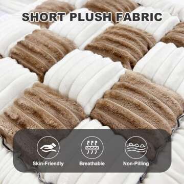 cjc Thick Couch Covers Plaid Chair Cushions Wear-Resistant Pet Couch Cover Rug with Silicone Anti-Slip Particles Couch Cushions for Sofa Windowsill (Dark Brown, 70 * 150cm (27.6 * 59.06in))