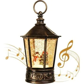 Musical Christmas Snow Globe Lantern - Christmas Lighting