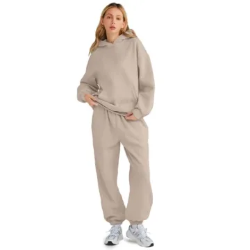 AUTOMET Sweatsuits Women 2 Piece Outfit Lounge Two Piece Sets Fall Fashion 2025 Tracksuits Oversized Sweatshirt and Sweatpants Casual Teen Girls Clothing CoffeeGrey L