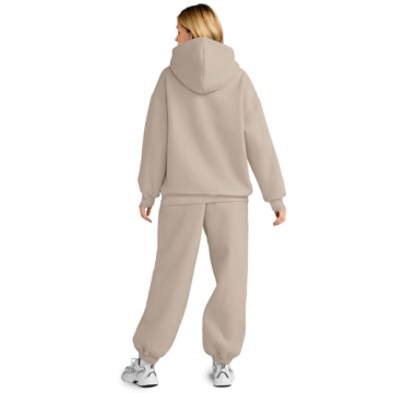 AUTOMET Sweatsuits Women 2 Piece Outfit Lounge Two Piece Sets Fall Fashion 2025 Tracksuits Oversized Sweatshirt and Sweatpants Casual Teen Girls Clothing CoffeeGrey L