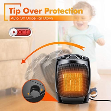 1500W Portable Space Heater for Quick Indoor Heating