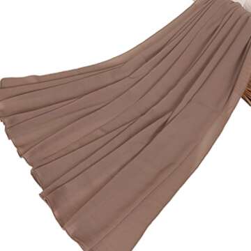 LMVERNA Popular Summer Hijab Scarf Luxurious Chiffon Hijab Long Scarf Wrap Scarves (Khaki)