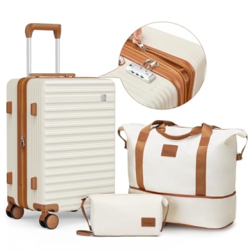 imiomo 20 Inch Expandable Carry-On Suitcase with Spinner Wheels