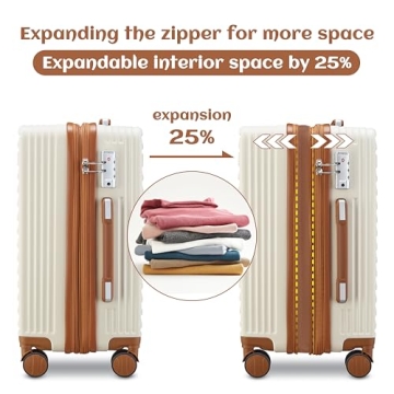 imiomo 20 Inch Expandable Carry-On Suitcase with Spinner Wheels