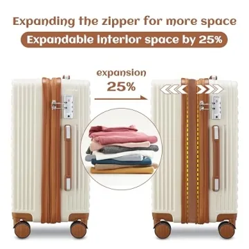 imiomo 20 Inch Expandable Carry-On Suitcase with Spinner Wheels