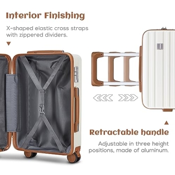 imiomo 20 Inch Expandable Carry-On Suitcase with Spinner Wheels