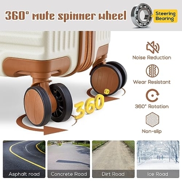 imiomo 20 Inch Expandable Carry-On Suitcase with Spinner Wheels