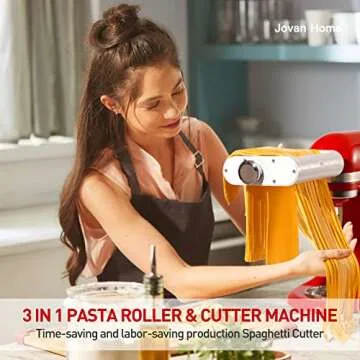 Pasta Maker Attachment for Kitchenaid Stand Mixers 3 in 1 Set Includes Pasta Roller Spaghetti Cutter & Fettuccine Cutter, Pasta Attachment for By Jovan Home