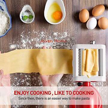 Pasta Maker Attachment for Kitchenaid Stand Mixers 3 in 1 Set Includes Pasta Roller Spaghetti Cutter & Fettuccine Cutter, Pasta Attachment for By Jovan Home
