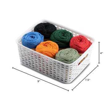 Versatile Set of 6 Plastic Storage Baskets for Home