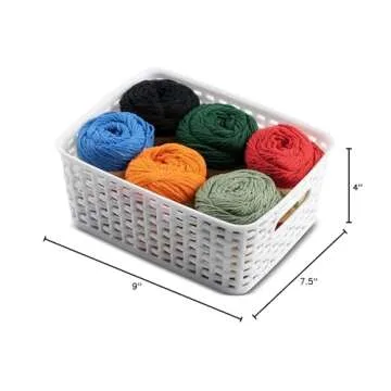 Versatile Set of 6 Plastic Storage Baskets for Home
