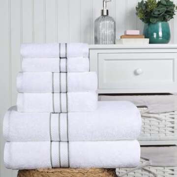 SIMPLI-MAGIC 79508 8-Piece Premium Set, 2 Bath, 2 Hand, 4 Wash Cloths, 100% Ring Spun Cotton Highly Absorbent Towels for Bathroom, Gym, Hotel, and Spa, (2) 27" X 54" (2) 16" x 30" (4) 13" x 13", Blue