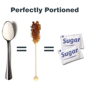 Brown Sugar Rock Candy Sticks for Coffee, Tea and Drinks