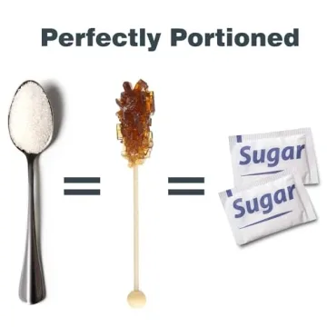 Brown Sugar Rock Candy Sticks for Coffee, Tea and Drinks