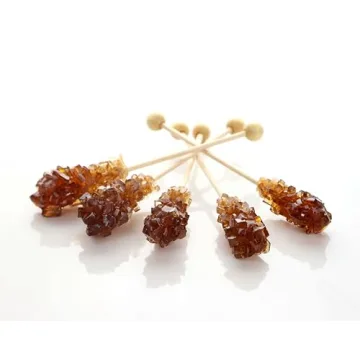 Brown Sugar Rock Candy Sticks for Coffee, Tea and Drinks