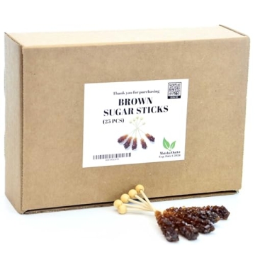 Brown Sugar Rock Candy Sticks for Coffee, Tea and Drinks