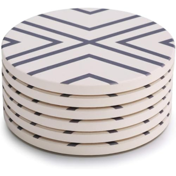 LIFVER Ceramic Drink Coasters Absorbent Slip-Resistant Elegant