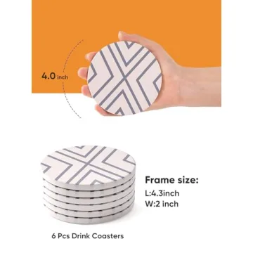 LIFVER Ceramic Drink Coasters Absorbent Slip-Resistant Elegant