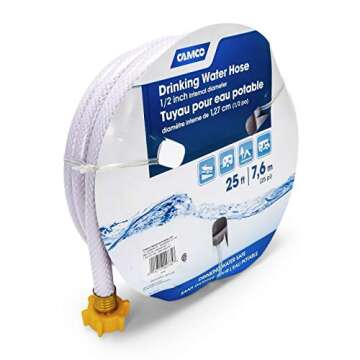Camco TastePURE 25’ Camper/RV Drinking Water Hose | Certified Drinking Water Safe | Features Reinf...