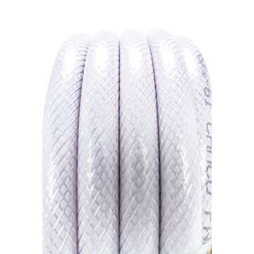 Camco TastePURE 25’ Camper/RV Drinking Water Hose | Certified Drinking Water Safe | Features Reinforced PVC Design w/Easy Grip Swivel Female Connector | 1/2-Inch ID (22735)