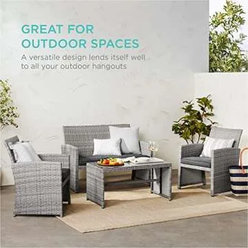Best Choice 4-Piece Wicker Patio Conversation Set