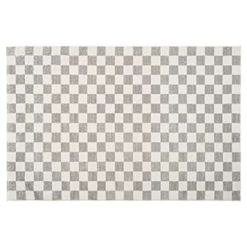 Revival Rugs Gambit 5'3"x8' Checkered Rug Washable Area Rug for Living Room Bedroom - 100% Recycled Oeko-TEX Certified, Medium Pile, Gray, Beige