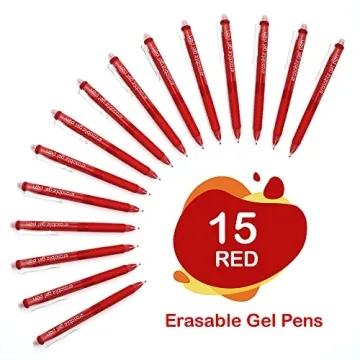 Lineon 15 Pack Red Erasable Gel Pens for Smooth Writing