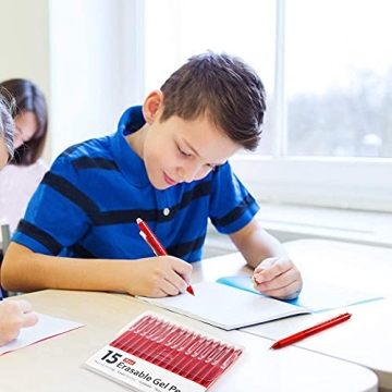 Lineon 15 Pack Red Erasable Gel Pens for Smooth Writing