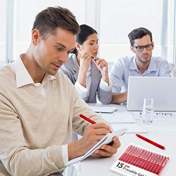 Lineon 15 Pack Red Erasable Gel Pens for Smooth Writing
