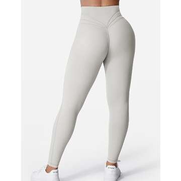 YEOREO Grace Workout Leggings for Women Butt Lifting Tummy Control High Waist Gym Yoga Compression Pants White Grey S