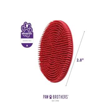 Paw Brothers Soft Rubber Curry Brush Dogs, Small Short Hair Dogs and Cats, Dog Bath Brush, Reduce Sh...