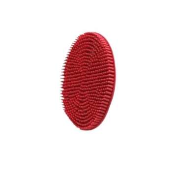 Paw Brothers Soft Rubber Curry Brush Dogs, Small Short Hair Dogs and Cats, Dog Bath Brush, Reduce Shedding, Gentle Bristles for Grooming, Massage and Stimulates Hair, Remove Loose Fur, Red, 2.8 Inch